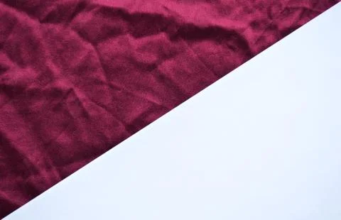 Red fabric texture background, red fabric crumpled background, close up Stock Photos