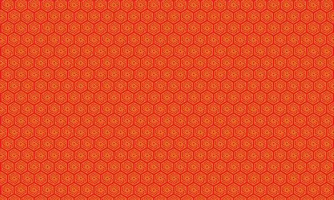 Red Fabric Texture Background with Seamless Vintage Pattern Design Illustrazione stock
