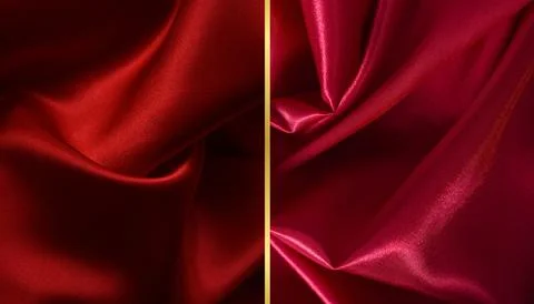 Red fabric texture background. Silk satin folds. Smooth elegant wallpaper Stock Illustration