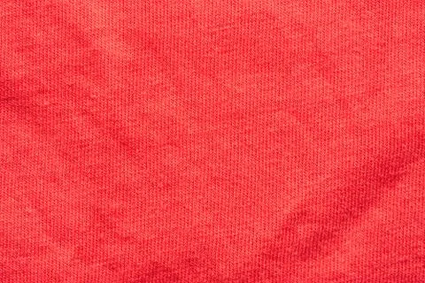 Red fabric texture close, macro shot Stock Photos