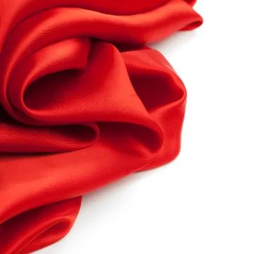 Red fabric on a white background Stock Photos