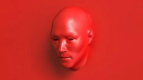 The Red face for Abstract Background concept 3d Rendering. イラスト素材