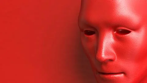 The Red face for Abstract Background concept 3d Rendering. イラスト素材