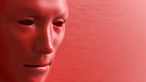 The Red face for Abstract Background concept 3d Rendering. イラスト素材