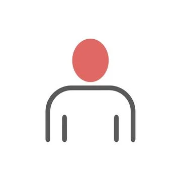 Red face line icon. Vector sign for web graphics. Illustrazione stock