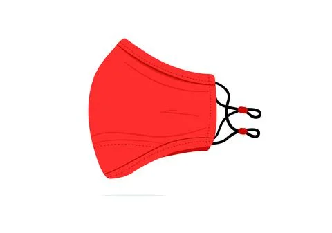 Red face mask vector isolated on white background ep60 Stock Illustration