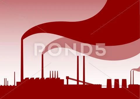 Red factory Stock Illustration