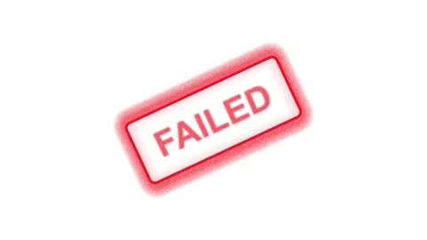 Red failed stamp imprint texture on white background animation. Failed vali.. Stock Footage 337023194