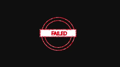 Red Failed Stamp with Jagged Circle and Rectangle on animation Black Backgr.. Video stock 321861094