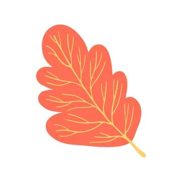 A red fall leaf with whimsical details. Great for autumn-themed projects Stock Illustration