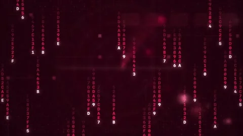 Red falling code hex data rain hacker technology motion background Stock Footage 338066109