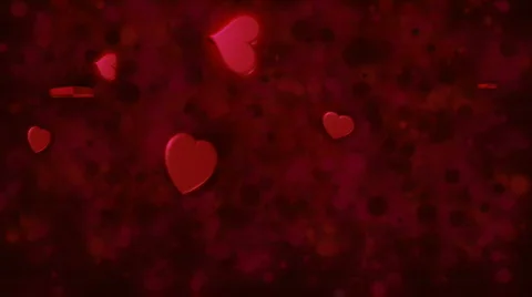 Red Falling Hearts Background Looping Stock Footage 313002