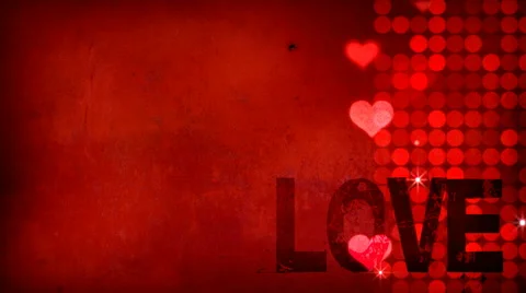 Red Falling Hearts-LOVE Stock Footage 50668014