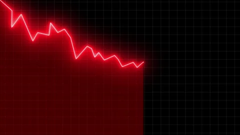 Red falling stock market graph economic crisis animation Stock Footage 330539616