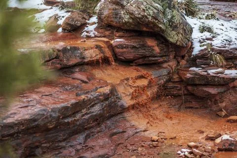 Red Falls. Stock Photos
