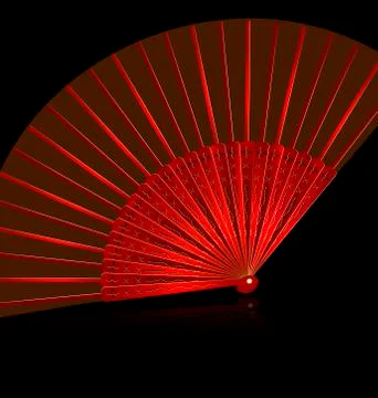 Red fan Stock Illustration