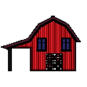 Red farm barn building vector illustration on white Ilustración de archivo