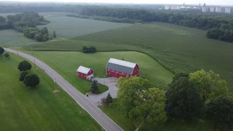 Red Farm Stock Footage 205853471