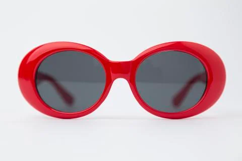 Red fashion glasses isolated on white Stock Photos