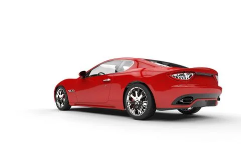Red Fast Car Tail View Stock Illustration