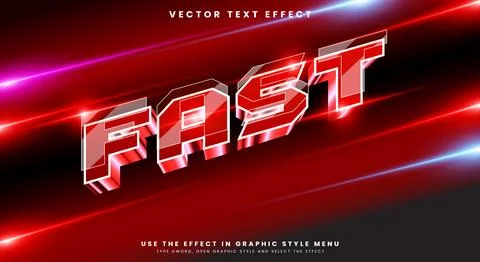 Red Fast editable text effect Template Stock Illustration