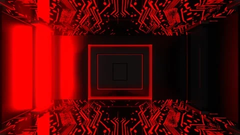 Red Fast Strobe Chip Corridor Background VJ Loop in 4K Video stock 316962189