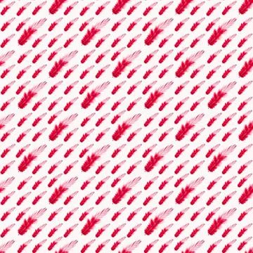 Red feather seamless pattern on white background Stock Illustration
