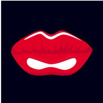 Red female lips Stock Illustration