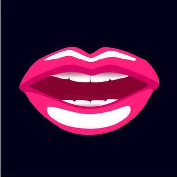 Red female lips Stock Illustration