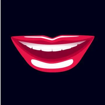 Red female lips Stock Illustration