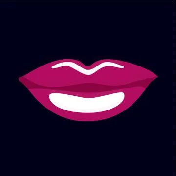 Red female lips Stock Illustration