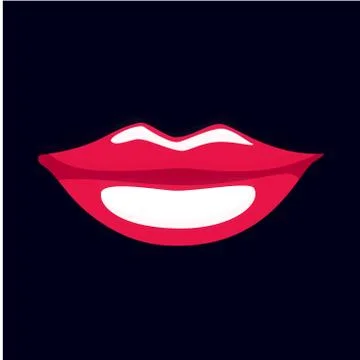 Red female lips Stock Illustration