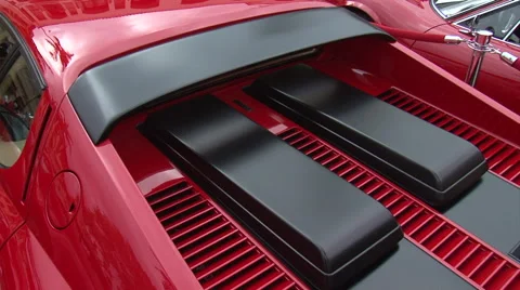 Red Ferrari 512bbi backside pan Stock Footage 56783266