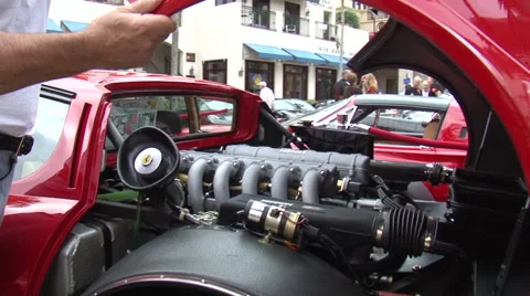 Red Car Engine Bay · Free Stock Photo