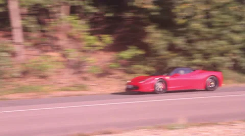 Red Ferrari Passing 動画素材 49750188