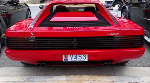 Red Ferrari Testarossa Stockbeeldmateriaal 67808269