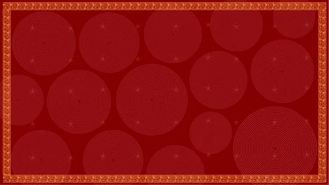 Red festive background with circular Chinese pattern and frame Stock Footage 318734147