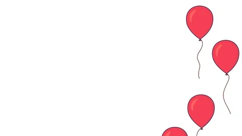 Red festive balloons animation Stock Footage 119837278
