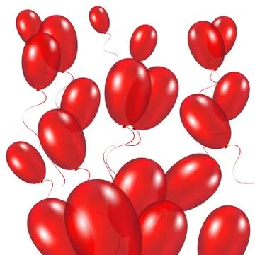 Red festive balloons background Stock Illustration