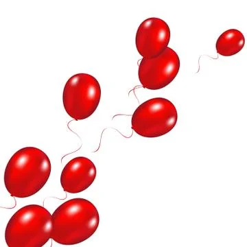 Red festive balloons background vector illustration on a white b Stock Illustration