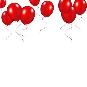 Red festive balloons background vector illustration on a white b Stock Illustration