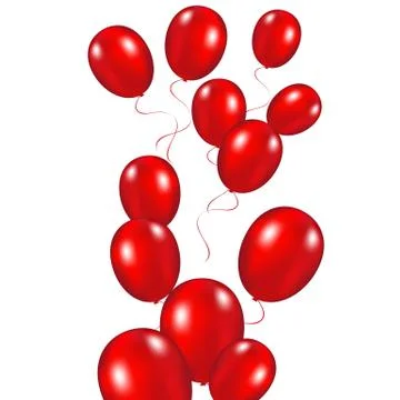Red festive balloons background vector illustration on a white b Stock Illustration