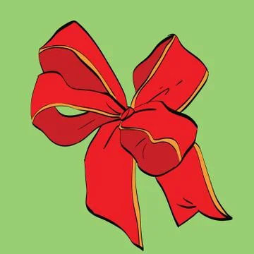 Red festive bow sash Stock Illustration