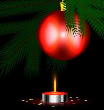 Red festive candle Stock Illustration