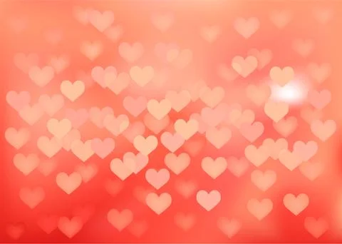 Red festive lights in heart shape, vector background. Stock Illustration