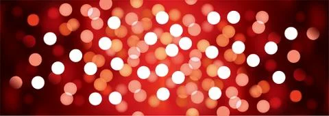 Red festive lights, vector background. Stock Illustration