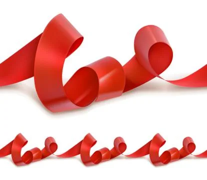 Red festive ribbon seamless vector Stock Illustration