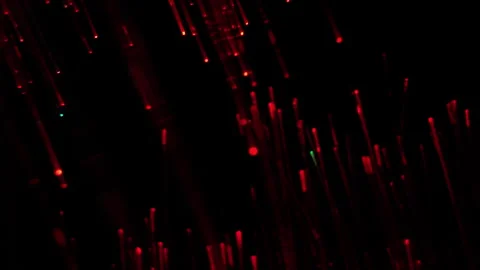 Red Fiber Optic Light Trails, Data Flow and Cyber Attack Concept Stock Footage 331959267