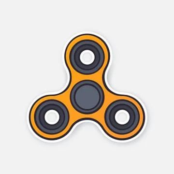 Red fidget spinner with black elements Stock Illustration