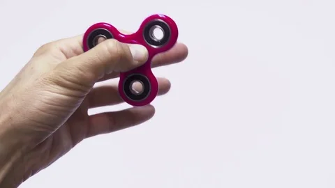 Red Fidget Spinner, Isolated on White Stock-Footage 75615673